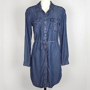 2016 Denim By Parasuco Button Up Jean Shirt Dress  Long Sleeve Size Medium